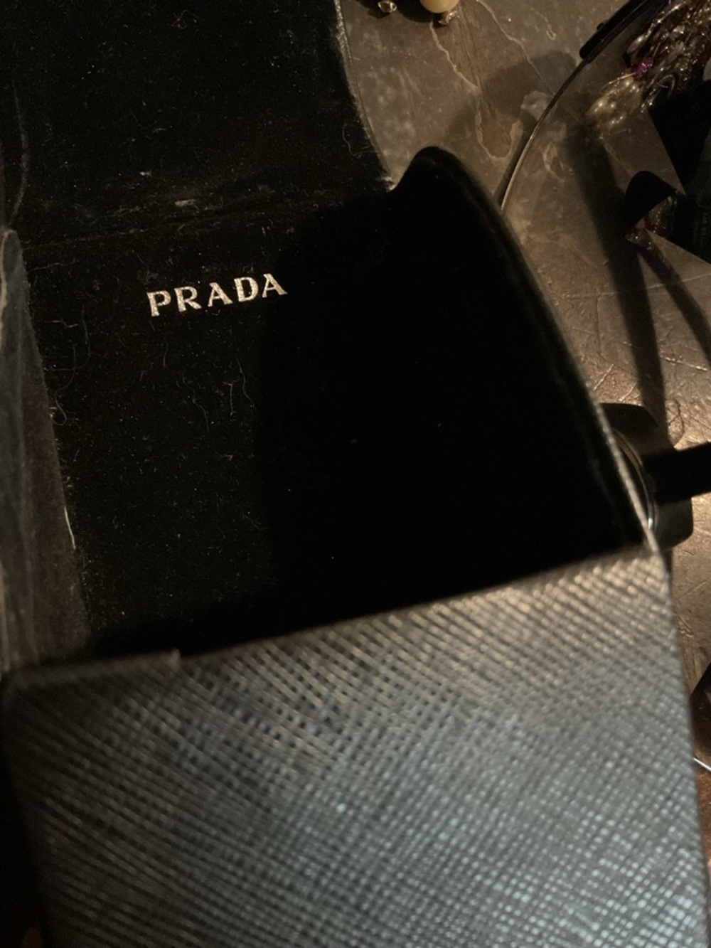 Prada Men's Black Frames with Red Temple Accents - Picture 3 of 4